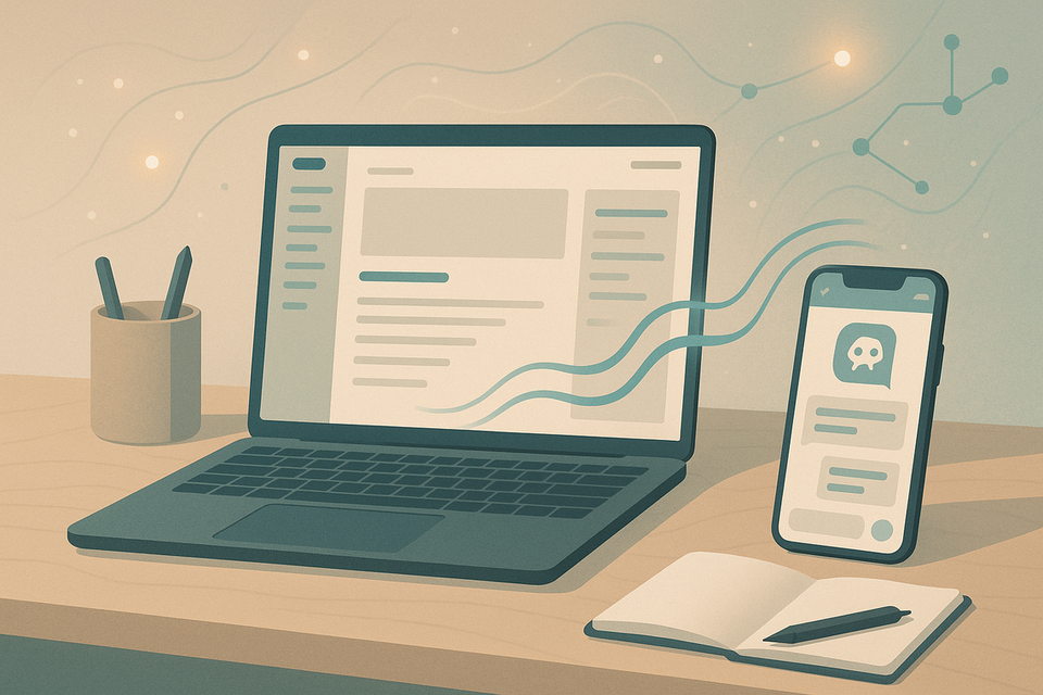 Workflow diagram showing Telegram, an AI assistant, and Ghost Admin in a personal blog drafting process.